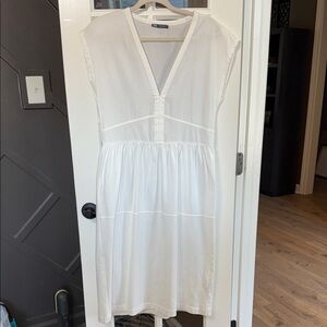 ZARA White Cotton Midi Dress Size Small